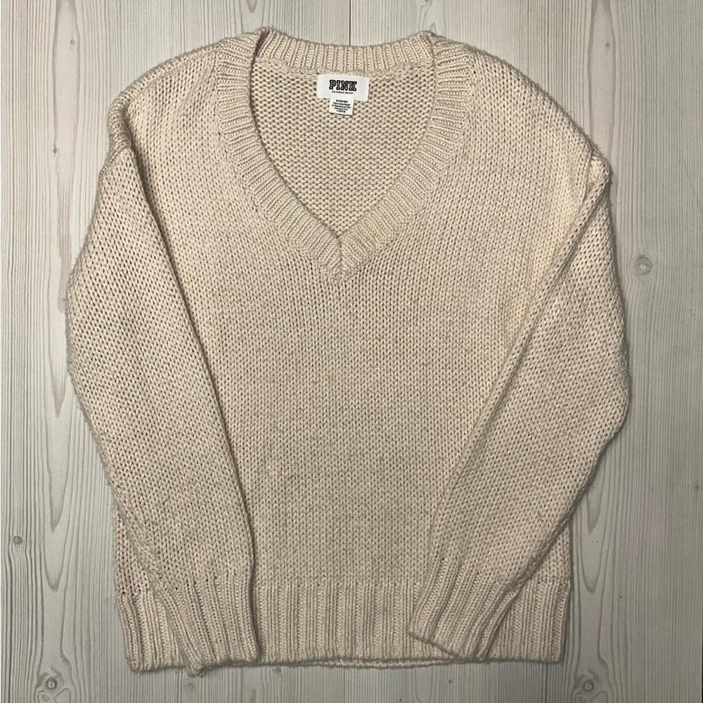 PINK Victoria's Secret Beige V-Neck Sweater